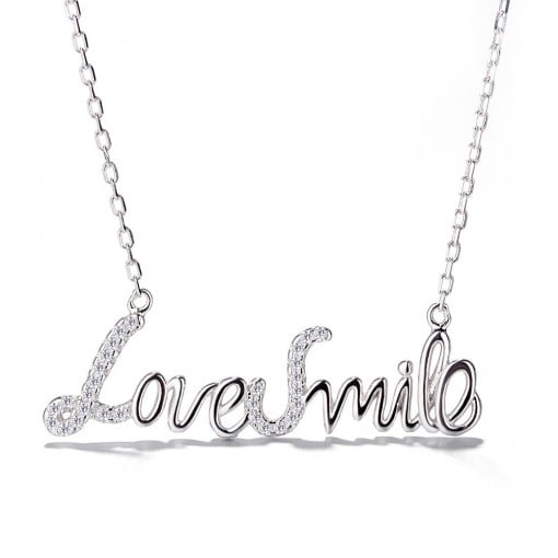 Сребърна верижка 925, JW865, модел love&amp;smile, с родиево покритие