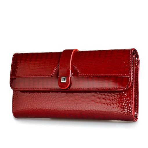 Дамски портфейл, Ameline PT1248, естествена кожа, Bordo