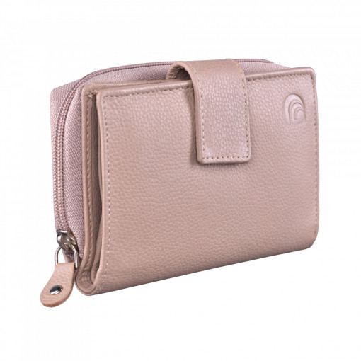 Дамски портфейл Delis, Annelisse PT1219, естествена кожа, крем