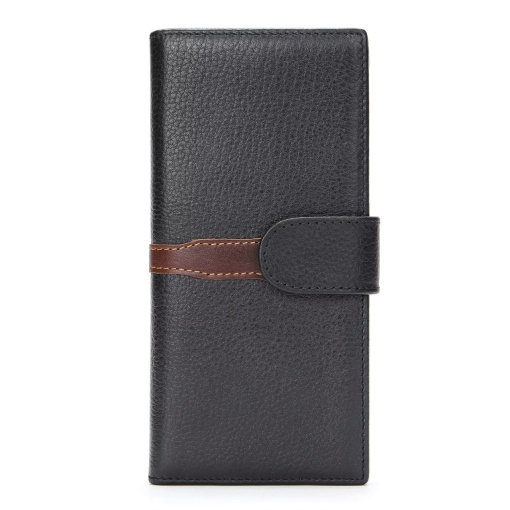 Мъжки портфейл, Gruia PT1342, естествена кожа, Black-Baro