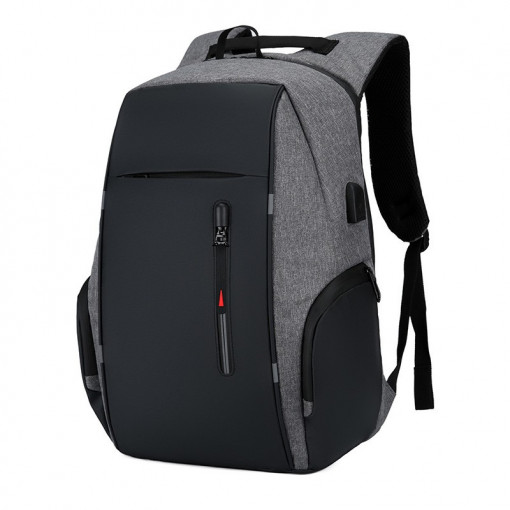 Мъжка раница Matteo GT1477, многофункционална, за лаптоп, с USB порт, сива