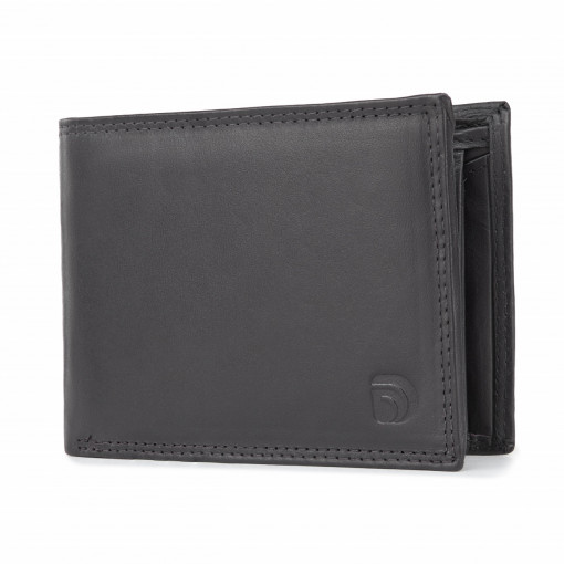 Мъжки портфейл Delis, Ilias PT1163, естествена кожа, черен