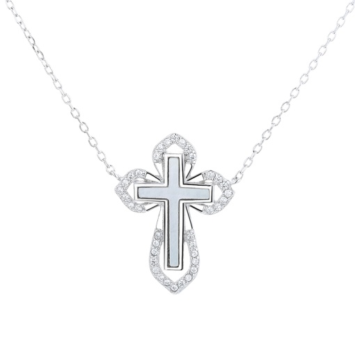 Сребро 925, JW1252, кръстосана шарка, родиево покритие