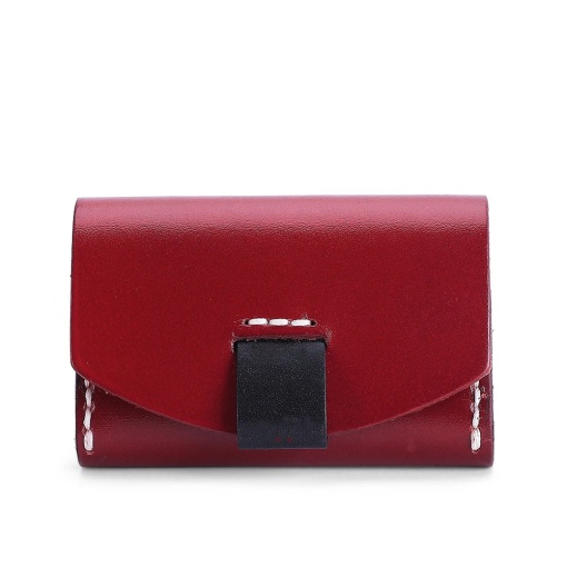 Дамски портфейл с карти, Anara PT1251, естествена кожа, Bordo/Black
