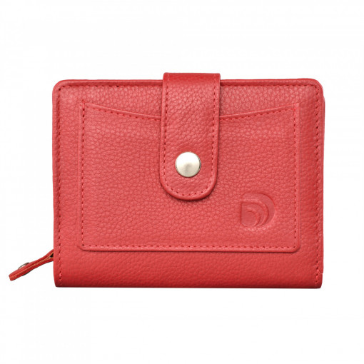 Дамски портфейл Delis, Nolita PT1232, естествена кожа, червен