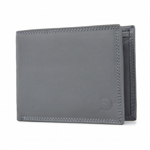 Мъжки портфейл Delis, Ilias PT1166, естествена кожа, сив