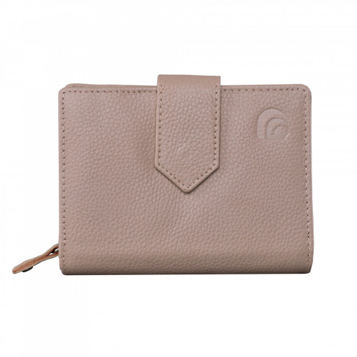 Дамски портфейл Delis, Melusine PT1223, естествена кожа, крем