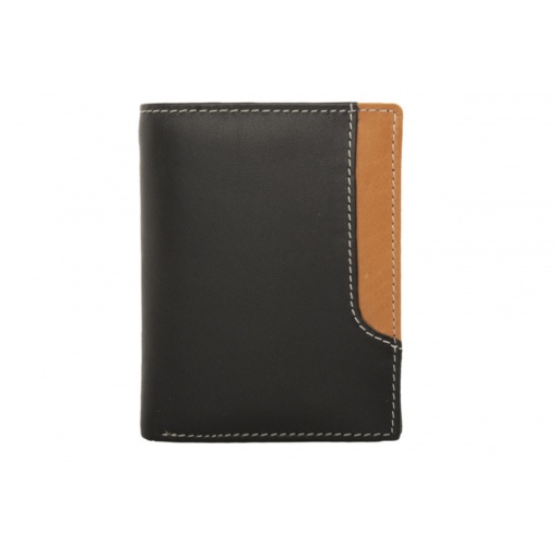 Мъжки портфейл, Noar PT1366, естествена кожа, Black/Maro