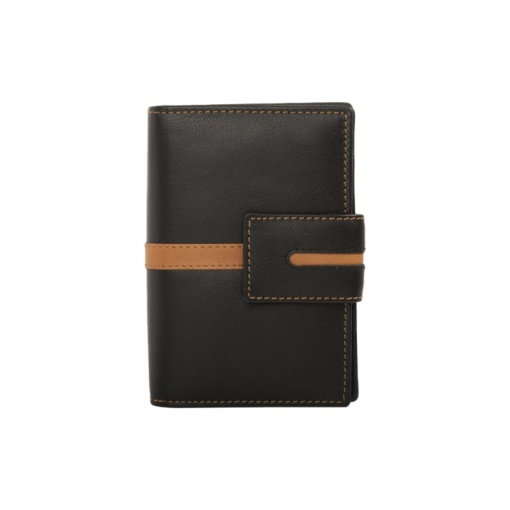 Дамски портфейл, Neira PT1400, естествена кожа, Black/Maro