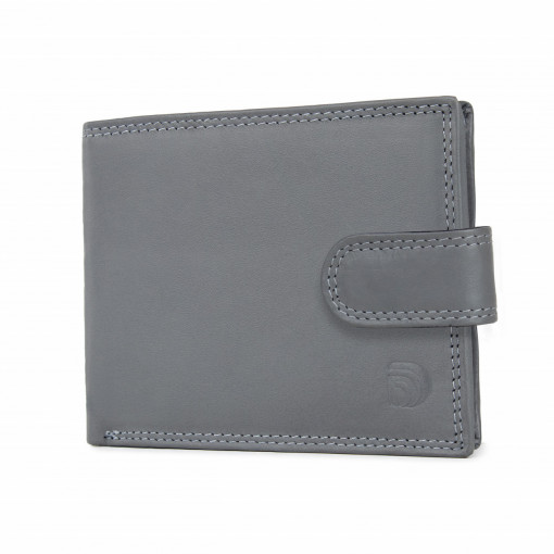 Мъжки портфейл Delis, Dima PT1180, естествена кожа, сив