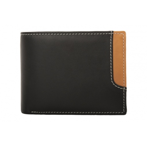 Мъжки портфейл, Zorion PT1364, естествена кожа, Black/Maro