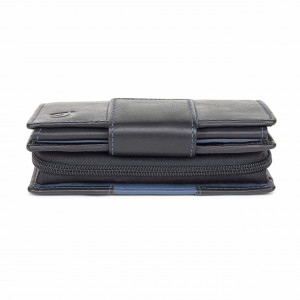 Дамски портфейл Delis, Blanca PT1187, естествена кожа, черен/син - Img 5