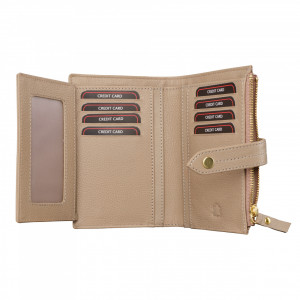 Дамски портфейл Delis, Leandra PT1236, естествена кожа, крем - Img 3