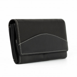 Дамски портфейл, Nicoleta PT983, естествена кожа, черен - Img 2