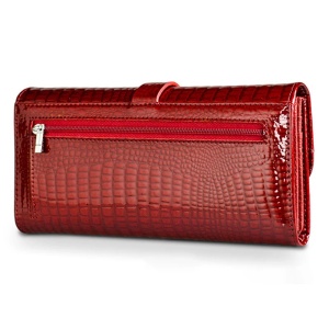 Дамски портфейл, Ameline PT1248, естествена кожа, Bordo - Img 2