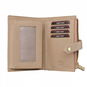Дамски портфейл Delis, Leandra PT1236, естествена кожа, крем - Img 4