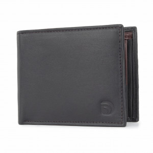 Мъжки портфейл Delis, Narcis PT1160, естествена кожа, Black-Maro - Img 1