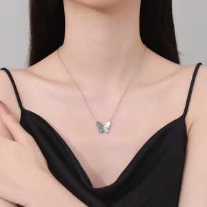 Сребро 925, JW1254, модел пеперуда, с родиево покритие - Img 2