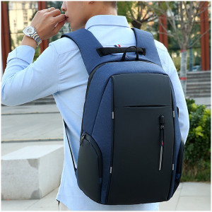 Harvey GT1476 мъжка раница с USB порт, синя - Img 2