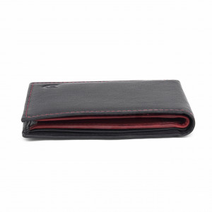Мъжки портфейл Delis, Narcis PT1161, естествена кожа, черно-червен - Img 4