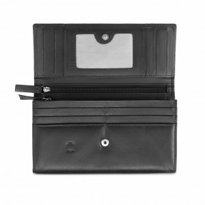 Дамски портфейл Delis, Bailey PT1184, естествена кожа, черен - Img 2