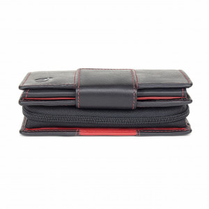 Дамски портфейл Delis, Blanca PT1188, естествена кожа, черен/червен - Img 5