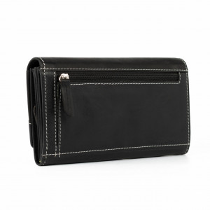 Дамски портфейл, Nicoleta PT983, естествена кожа, черен - Img 4