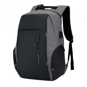 Мъжка раница Matteo GT1477, многофункционална, за лаптоп, с USB порт, сива - Img 1