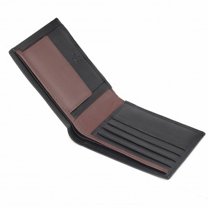Мъжки портфейл Delis, Narcis PT1160, естествена кожа, Black-Maro - Img 3