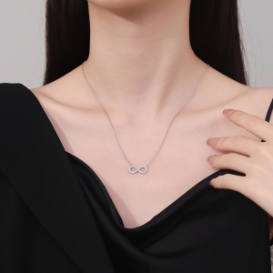 Сребро 925, JW1231, модел безкрайност, с родиево покритие - Img 2