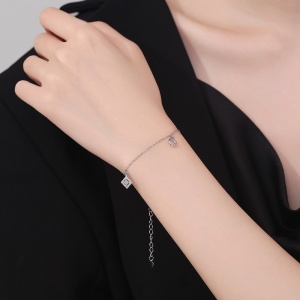Гривна, сребро 925, JW1220, елегантен модел, с родиево покритие - Img 2