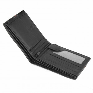 Мъжки портфейл Delis, Frederic PT1158, естествена кожа, черен - кафяв - Img 3
