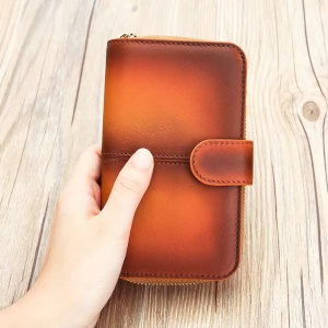 Дамски портфейл Delis, Amirel PT1405, естествена кожа, кафяв/оранжев - Img 2