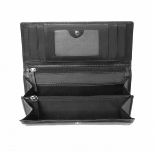 Дамски портфейл Delis, Bailey PT1184, естествена кожа, черен - Img 5