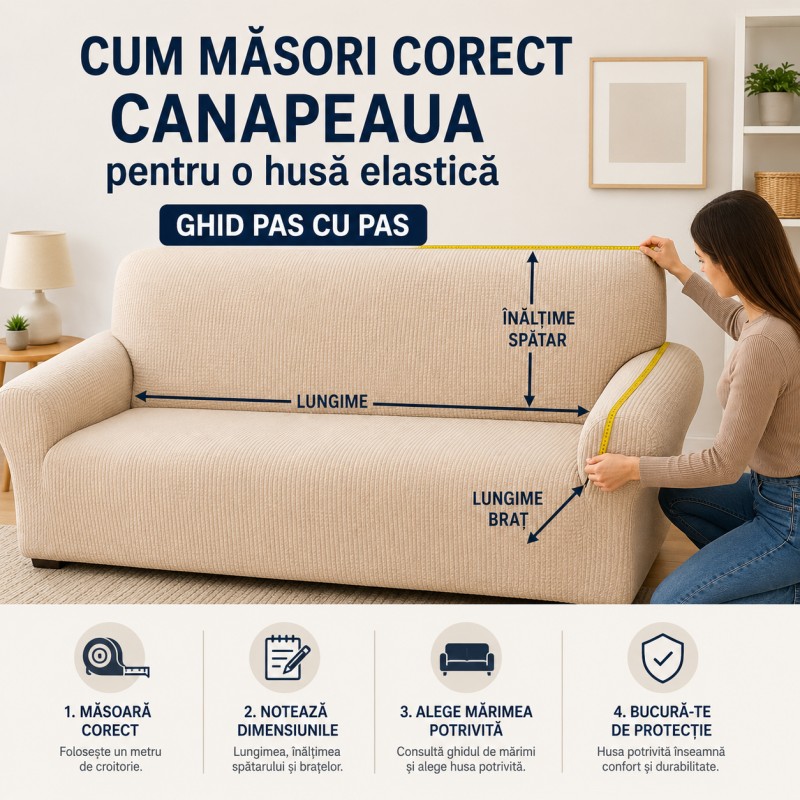 Cum măsori corect canapeaua pentru o husă elastică: ghid pas cu pas