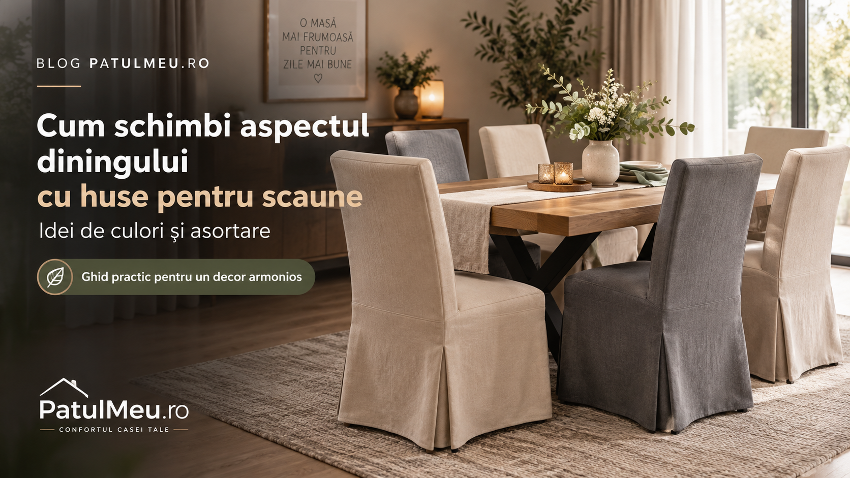 Cum schimbi aspectul diningului cu huse pentru scaune: idei de culori și asortare
