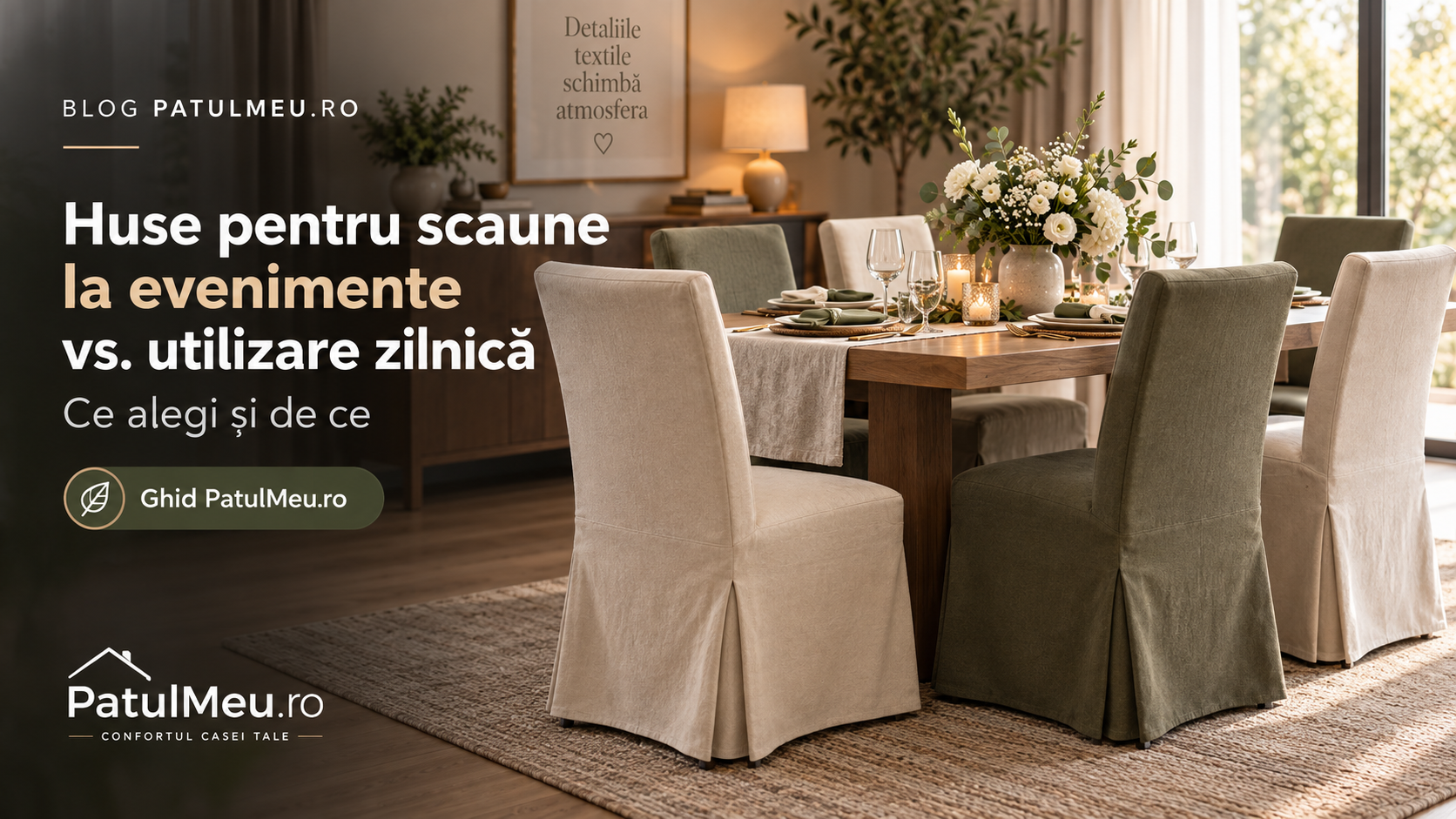 Huse pentru scaune la evenimente vs. utilizare zilnică: ce alegi și de ce