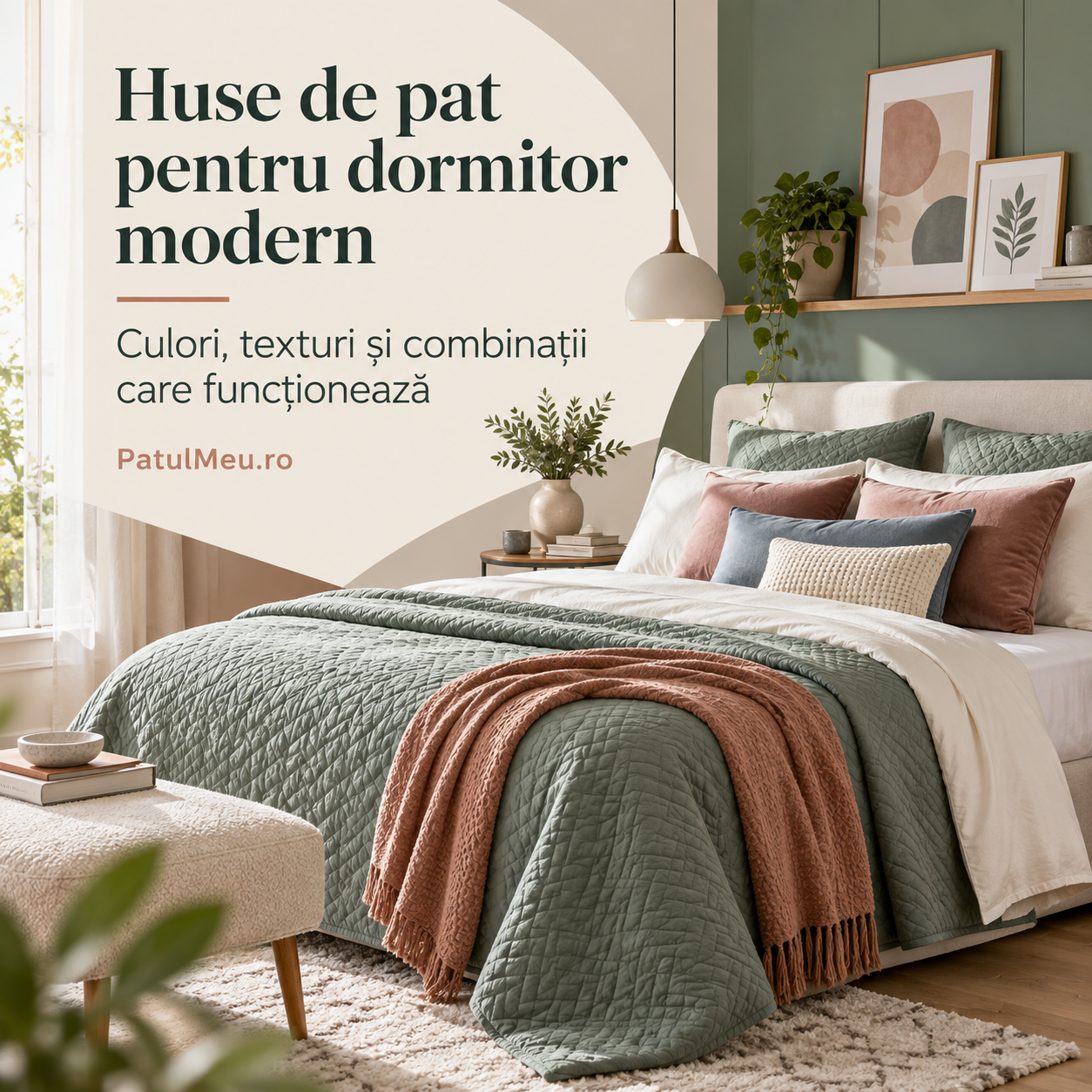 Huse de pat pentru dormitor modern: culori, texturi și combinații care funcționează