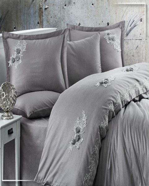 Лукс спално бельо Dantela Vita, памучен сатен Deluxe, за двойно легло, 6 части, LDV-70