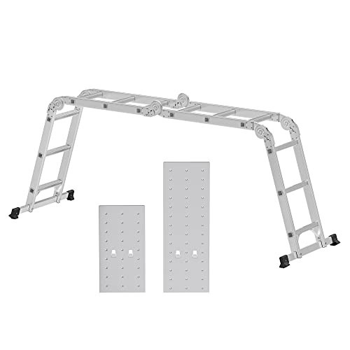 Scara articulata cu 12 trepte, metal, argintiu, Songmics