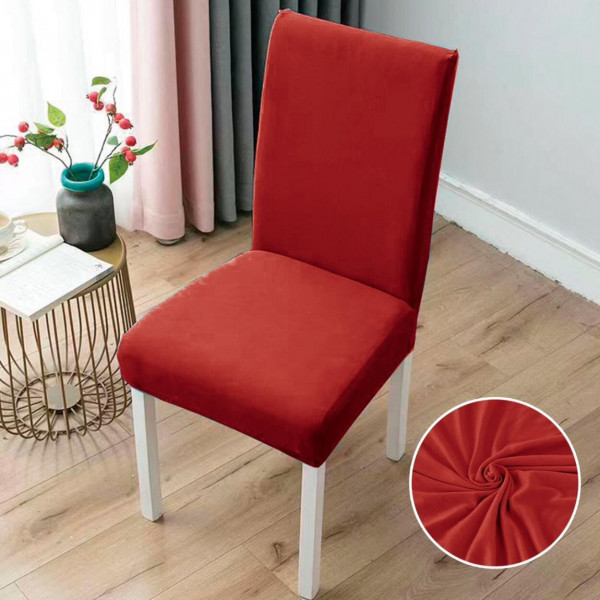 Set huse elastice scaun, uni, 6 piese, rosu, SC-09