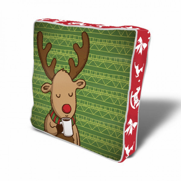 Perna decorativa Deer, Christmas, 43x43 cm, policoton, multicolor