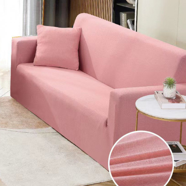 Husa elastica pentru canapea 2 locuri, uni, roz, HEJ2-37