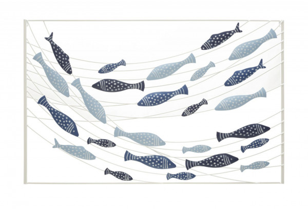 Decoratiune de perete 3D din metal, 96,5 x 61 x 1,5 cm, Pesci Mauro Ferreti