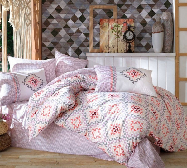 Спален комплект Hobby Home, 100% памук ранфорс, за двойно легло, 4 части, HBR-05