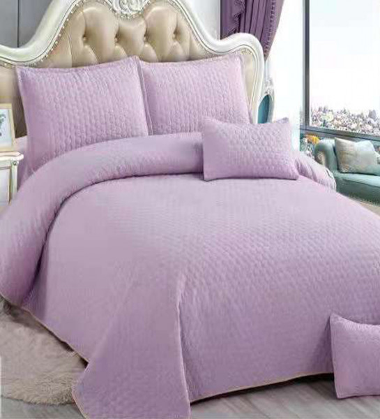 Cuvertura de pat matlasată, policoton, tesatura ranforce, lila, 5 piese, E260-09