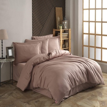 Луксозно спално бельо от Памучен сатен Deluxe, за двойно легло, Hobby Home, 6 части, HBS-25