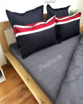 lenjerie de pat culoare rosu / negru