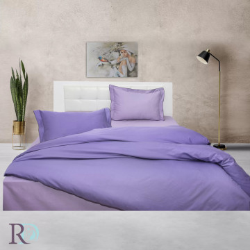 Lenjerie de pat cu 2 fețe Iulyak, 100% bumbac satin, violet / lila, Roxyma Dream – fotografie de prezentare a produsului