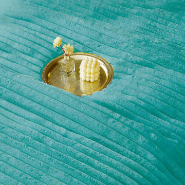 lenjerie de pat din blanita culoare turquoise